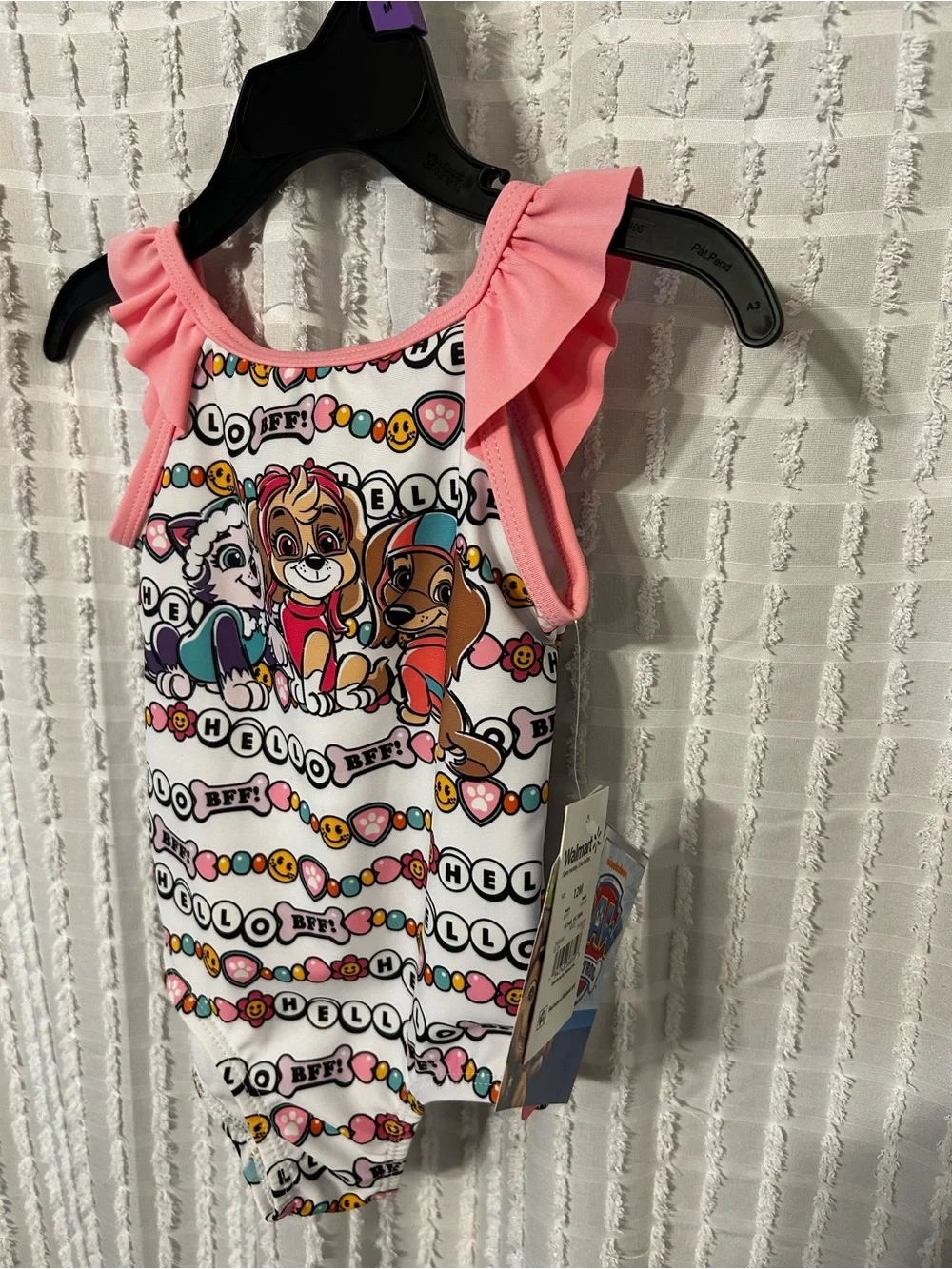 Nickelodeon Paw Patrol 12M Girls One Piece Swimsuit Pink Ruffle Skye Everest NWT